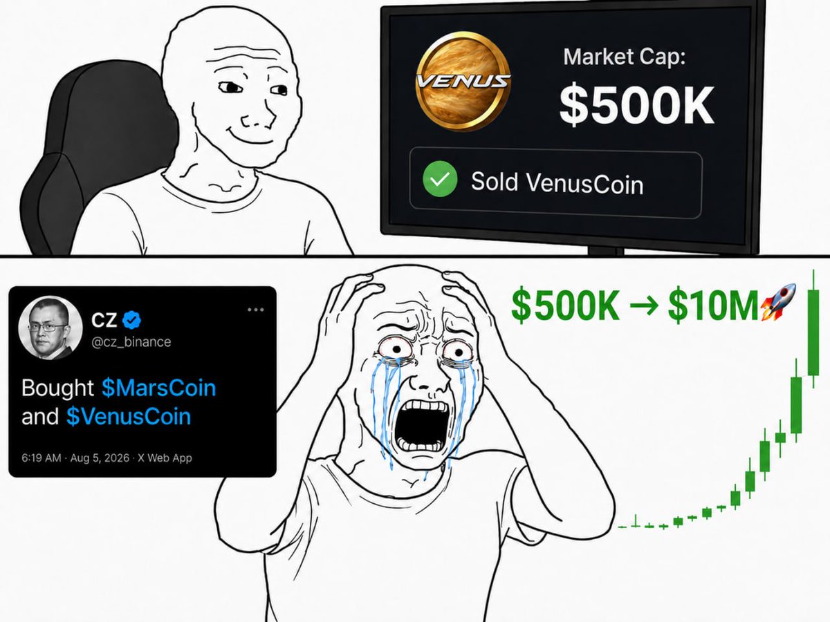 VenusCoin7777's tweet photo. CZ is going to buy MarsCoin and VenusCoin 🔥 https://t.co/IhWgbp5uq4