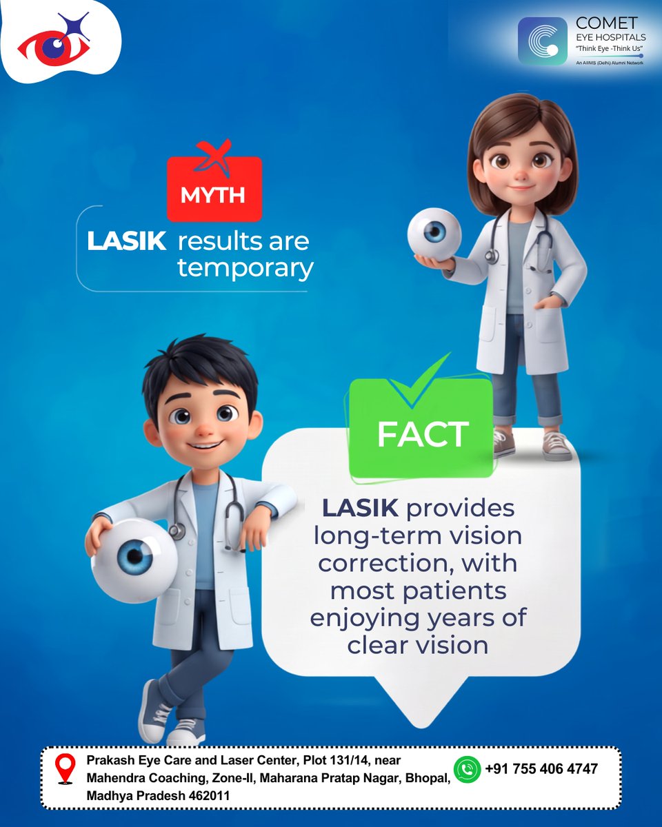 EyecareLas42303's tweet photo. LASIK results are temporary.
LASIK permanently reshapes the cornea to correct vision. The corneal correction itself remains permanent for most suitable candidates.
#lasik #lasiksurgery #visioncorrection #eyehealth #prakasheyecareandlasercenter https://t.co/YZFlkwQabQ