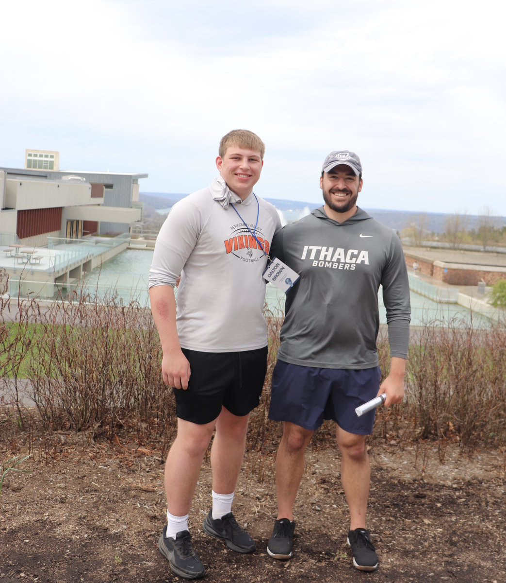 DaltonBrown53's tweet photo. Excited to share I have received a offer from Ithaca College @IthacaBomberFB . Thank you coaches @MaguireBrandon , @Coach_Mi11er and @Ed_Gonzales53 for this amazing opportunity. #GoBombers.  @pv_vikingfb @Anthony_Rod05 @JuliunJCorp @PaFootballNews @EPAFootball @The3rd_Division https://t.co/J5Pt7Yezs5