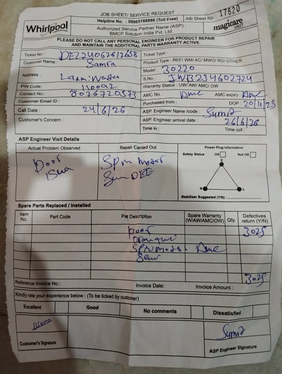 Adnan248629's tweet photo. Whirlpool india is brand ke sath me mein kafi mentally torture ho chuka hu kyuki 2 maheene se meri washing machine theek karne ke nam per lekar Gaye hai or ab tak wapas nahi ki hai @WhirlpoolCorp @whirlpool_india https://t.co/DJXIcLFjRR