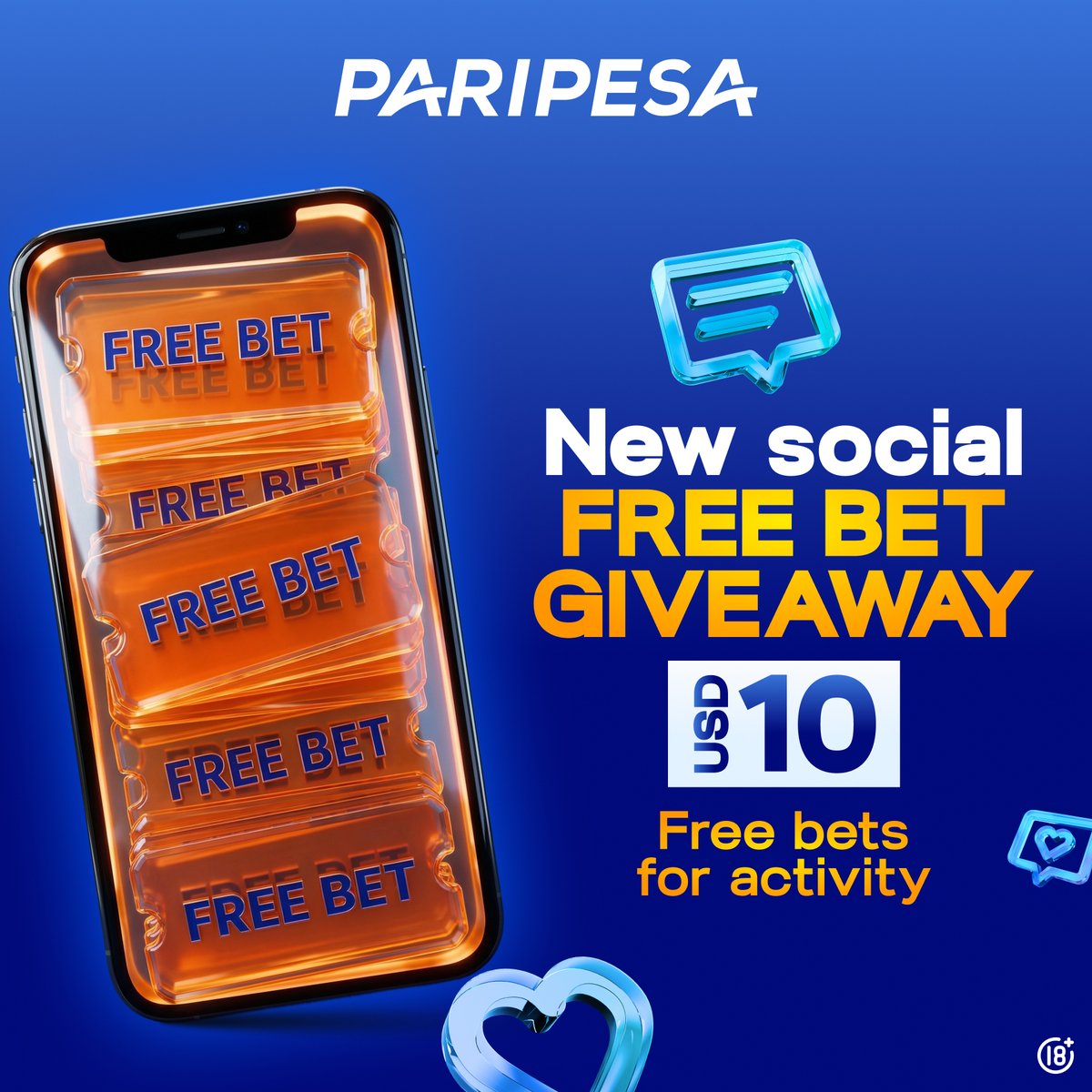 paripesa's tweet photo. 💥 NEW SOCIAL FREEBET WEEK!

Win $10 in Free Bets! Just stay active this week! 🔥

How to join:
🔄 Follow @paripesa, Like &amp; RT our content
💬 Drop your PariPesa ID under every post this week

🌍 Africa only, verified phone number.

🎉 10 winners picked randomly next Wednesday! https://t.co/DxCVvvfi7l