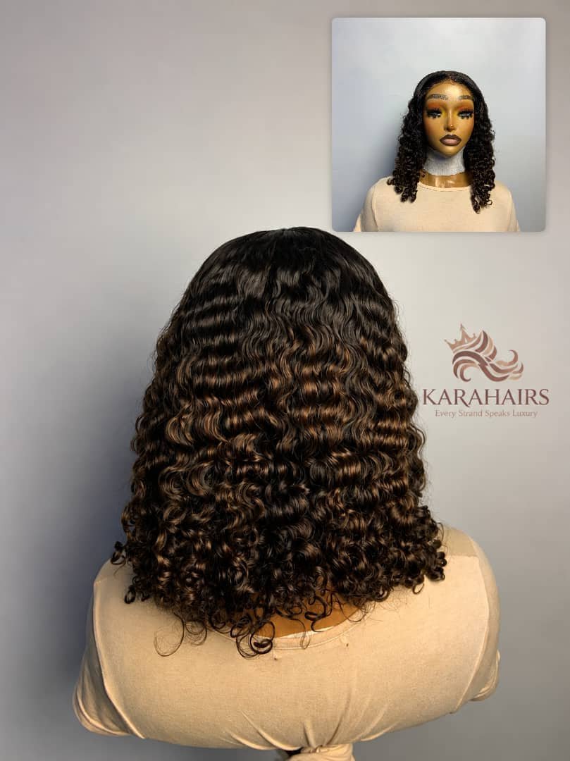 karahairs__'s tweet photo. 14" sdd pixie curls 
Dark root brown 
5by5 closure 
200 grams 
Handmade wigged
Price: 209,000 https://t.co/UBnOle5VXy