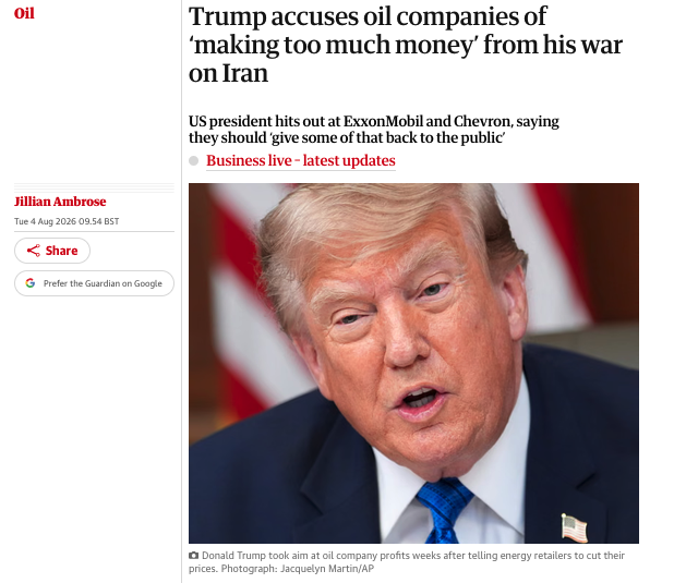 FoEScot's tweet photo. Is the SNP's position on oil profits more extreme than Trumps? https://t.co/G60Z1gVQyS