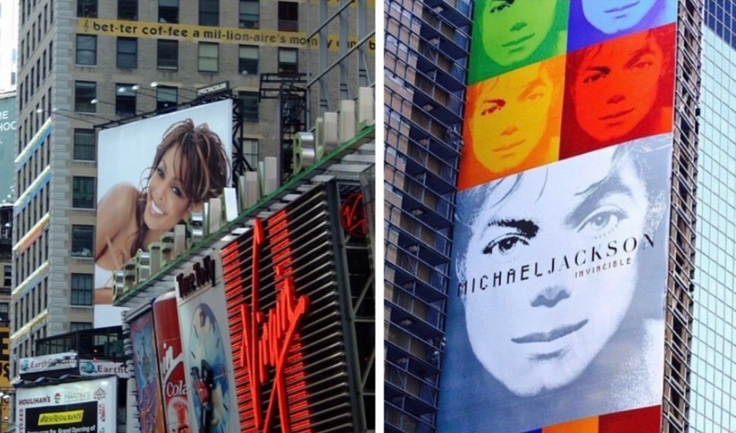 historyrock_'s tweet photo. Billboards featuring Janet Jackson and Michael Jackson in Times Square, New York, 2001.

This is what true pop culture dominance looked like before social media. https://t.co/B2DFcZLyUK