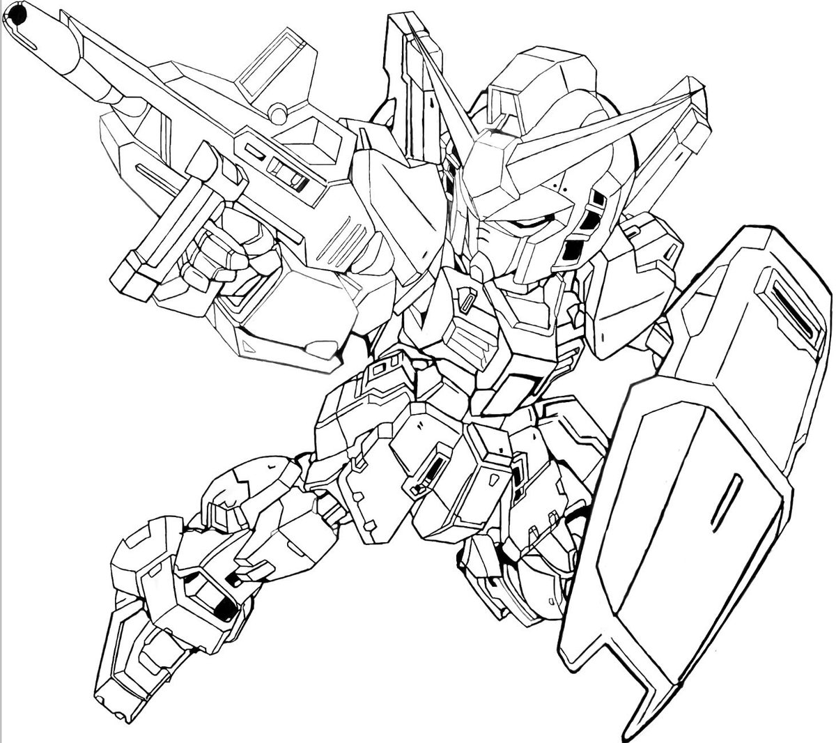 Teabeans2's tweet photo. ガンダムMK-IIティターンズカラーにするための色落とし完了
＃ガンダム　＃デジタルイラスト　＃模写 https://t.co/RxOTW2jl5G