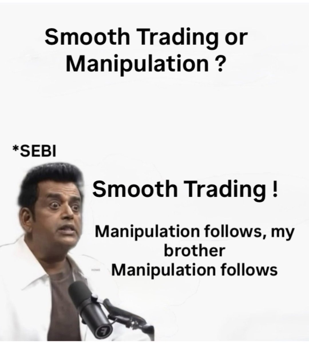vishal_mi's tweet photo. Regulator sees no issues with the current design or technical setup.😂😂
Sorry Sebi fault hum mai hai we don’t know how to trade🙏😭 https://t.co/4X0vRATl4e