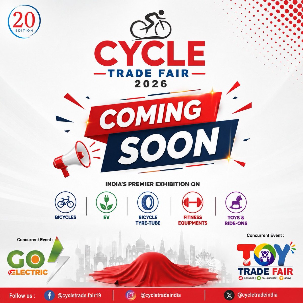 cycletradeindia's tweet photo. #cycletrade #event #20thedition #comingsoon #bicycles #fitness #toys #manymore https://t.co/EXaOxwnIm8