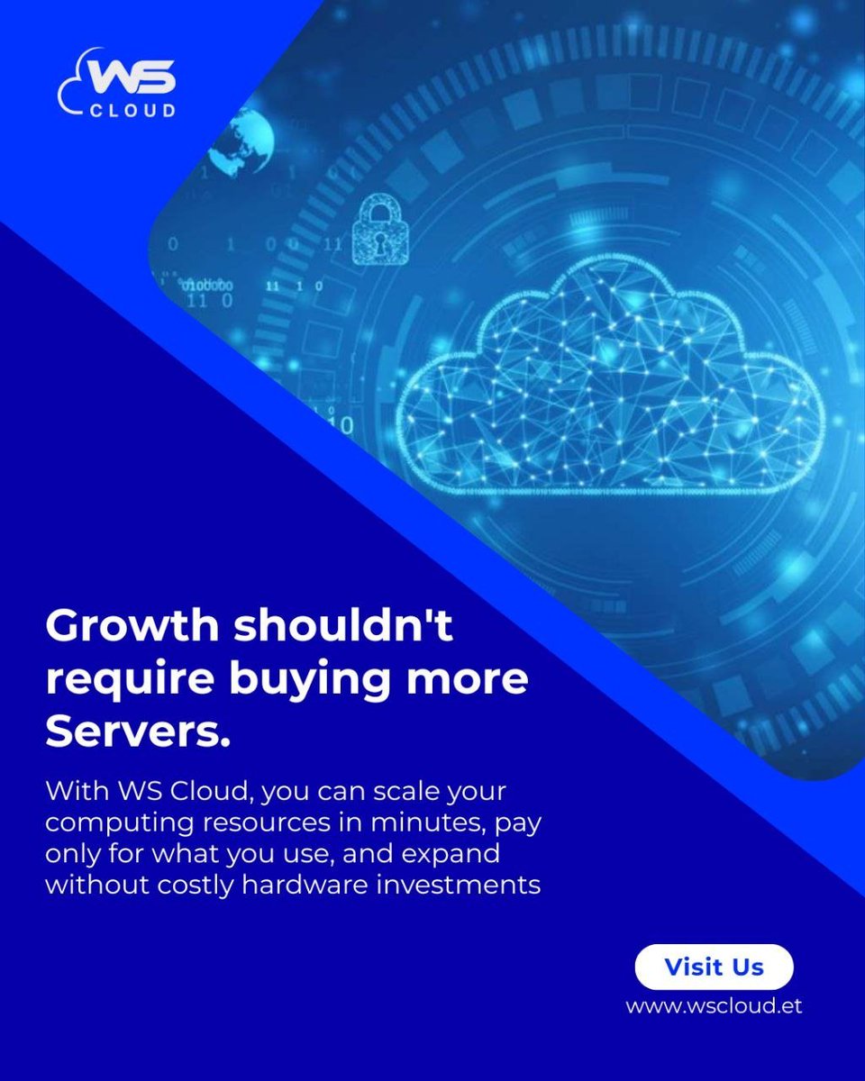 WebSprix_'s tweet photo. Grow without buying more servers.
Scale instantly, pay only for what you use, with WS Cloud.

Visit our website for more
https://t.co/jLBD5JZmEP

#WSCloud #CloudComputing #Ethiopia https://t.co/Fzgk0uYvde