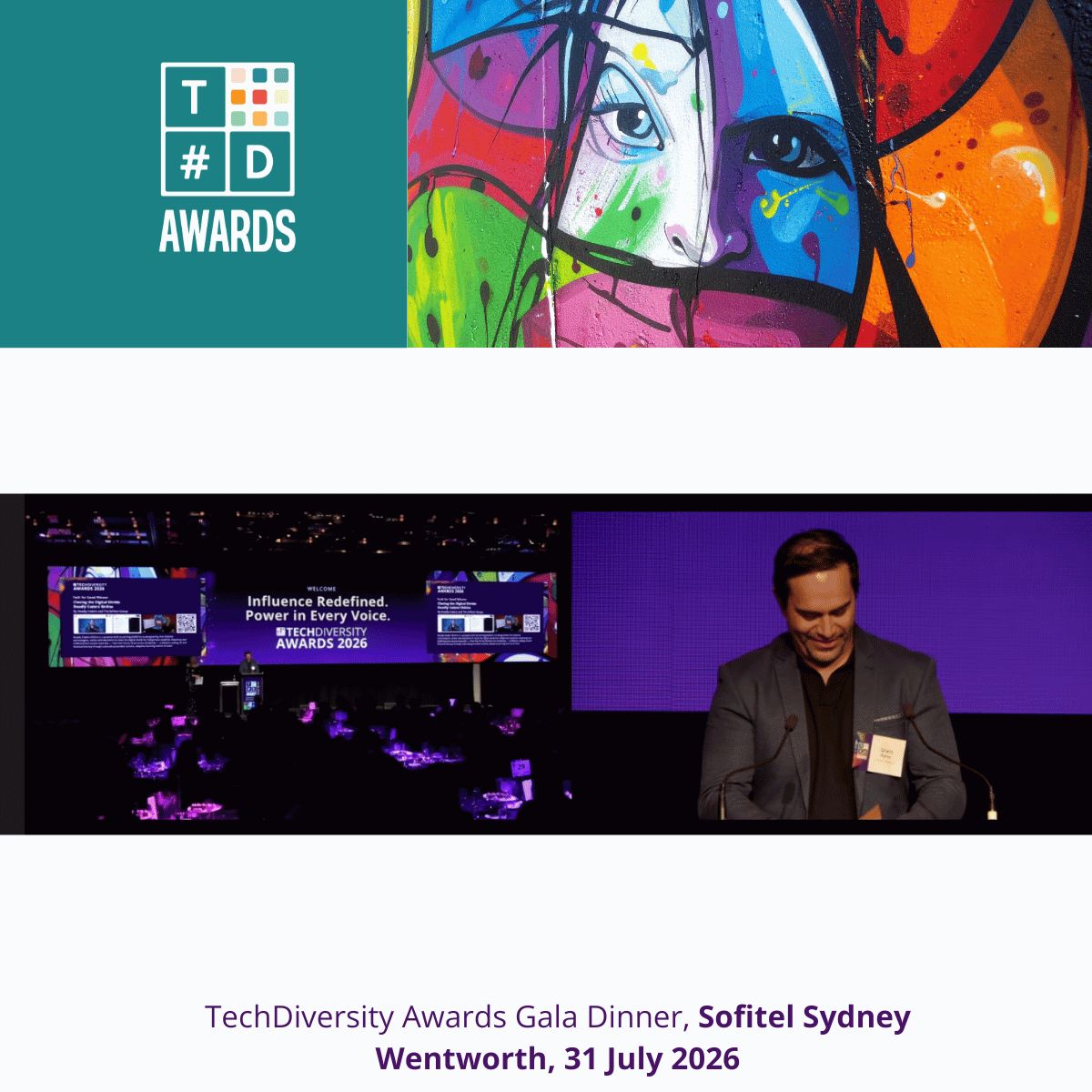TraceySpicer's tweet photo. What a night! Talk about uplifting.

It was one of the greatest joys of my career to MC the TechDiversity Awards this year.

The winners included Indigenous-owned social enterprise, Fire and Wattle, Deadly Coders, Uniting NSW.ACT, My QuitBuddy, and Vantari VR.

Onward and upward! https://t.co/lhanpk3rwo