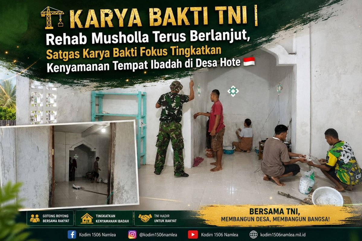 SukatiEndah's tweet photo. Kerja sama seluruh unsur ini yang membuat tiap program TNI berlangsung efektif, berkelanjutan, dan sungguh dirasakan masyarakat.
Berbakti DiSeluruh Pelosok https://t.co/Jzp4aANzgt