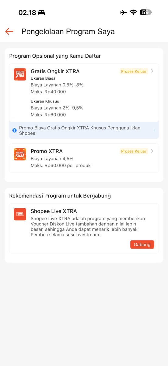 forbabydimple's tweet photo. GAK PERLU CHAT CS! YANG TOKONYA KE IKUT PROGRAM XTRA TANPA SEPENGETAHUAN KITA, BISA KITA NON AKTIFKAN LOH! ANJIRRR GW BARU TAU 😭 langsung gw isi form buat keluar program pantek ini, beneran merugikan seller bgt. 

buat seller seller Shopee ayo meminimalisir biaya layanan tetebengek dengan stop ikut program aneh dari Shopee ini 🫵