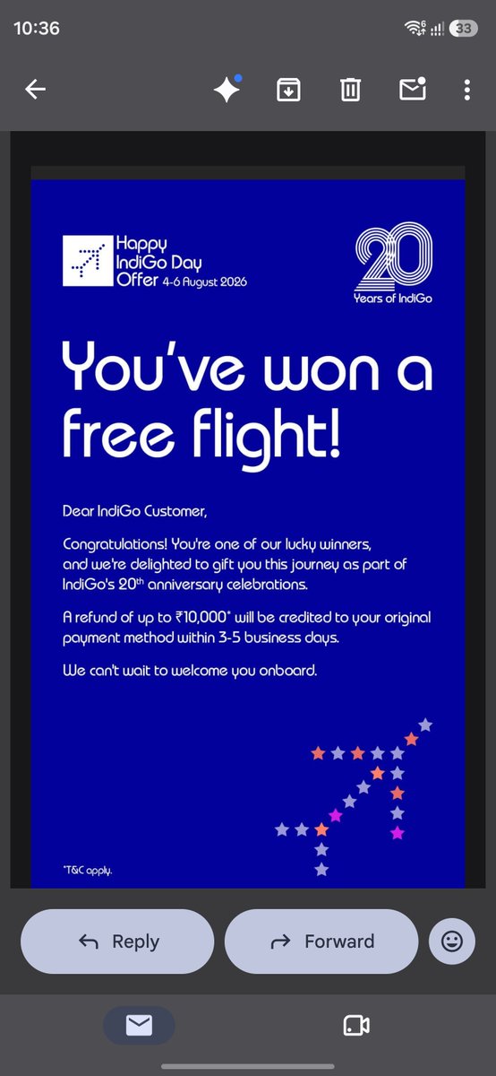 yogasaikrishna's tweet photo. Thank you @IndiGo6E 🙌
#IndiGo20 https://t.co/rUBvxtHYTn
