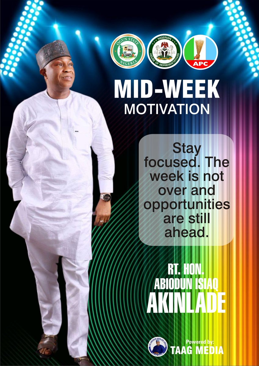 taagmediaorigin's tweet photo. MID WEEK MOTIVATION: KEEP GOING FORWARD

The week is not finished yet and neither are your chances. Every new day is a new chance to rise above yesterday’s problems, rewrite your story and take one step closer to your dreams. https://t.co/R4FS8rP8dH