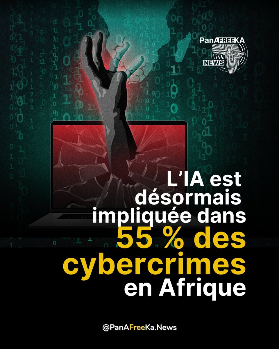 PanAFreekaNews's tweet photo. L'Afrique entre dans une nouvelle phase de la guerre numérique. Selon INTERPOL, 55 % des cybercrimes recensés sur le continent impliquent désormais l'intelligence artificielle.

L'IA est utilisée pour perfectionner les escroqueries, usurper des identités, produire des contenus trompeurs et automatiser des cyberattaques toujours plus difficiles à détecter. Or, de nombreux États africains ne disposent pas encore des moyens nécessaires pour faire face à ces nouvelles menaces.

Mais au-delà de la cybercriminalité, ce chiffre révèle un enjeu bien plus stratégique : l'intelligence artificielle est devenue un instrument de puissance. 
Celui qui maîtrise les données, les algorithmes et les infrastructures numériques possède un avantage décisif sur celui qui en dépend.

L'Afrique ne peut plus se contenter de fournir les minerais indispensables aux technologies du XXIᵉ siècle. Elle doit aussi former ses ingénieurs, développer ses propres logiciels, ses centres de données et ses solutions d'intelligence artificielle.

La véritable bataille ne porte plus seulement sur les ressources naturelles, mais aussi sur la maîtrise de la connaissance, des données et de la technologie.

Dans le monde qui se dessine, maîtriser l'IA est devenu un enjeu de souveraineté.
