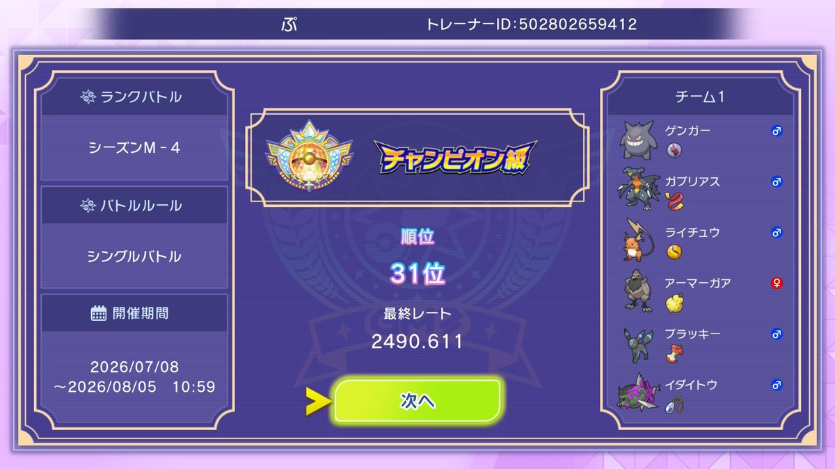 pu_spl's tweet photo. シーズンM-4 最終31位
これからもっと上手くなれるよう頑張ります！ https://t.co/2nElXu56u3