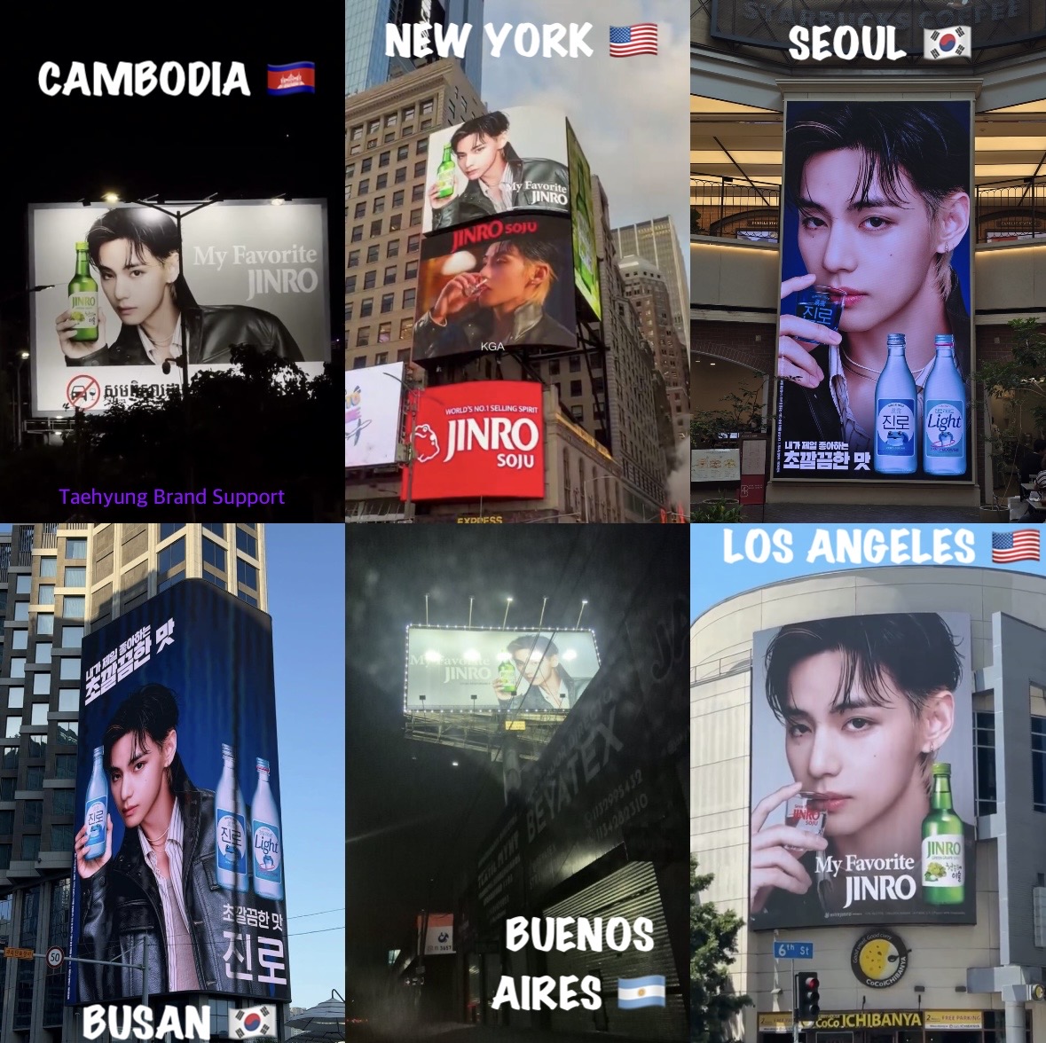 btskthv1230's tweet photo. Wow!!! Massive JINRO billboards have been spotted in Buenos Aires 🇦🇷 and Cambodia 🇰🇭!!!

This is so cool! Seoul, Busan, New York, Los Angeles... where will we see Taehyung's JINRO billboard pop up next?!

JINRO GLOBAL AMBASSADOR V
KIM TAEHYUNG FOR JINRO
#TAEHYUNGxJINRO
#VxJINRO https://t.co/Na2Pcot5JY