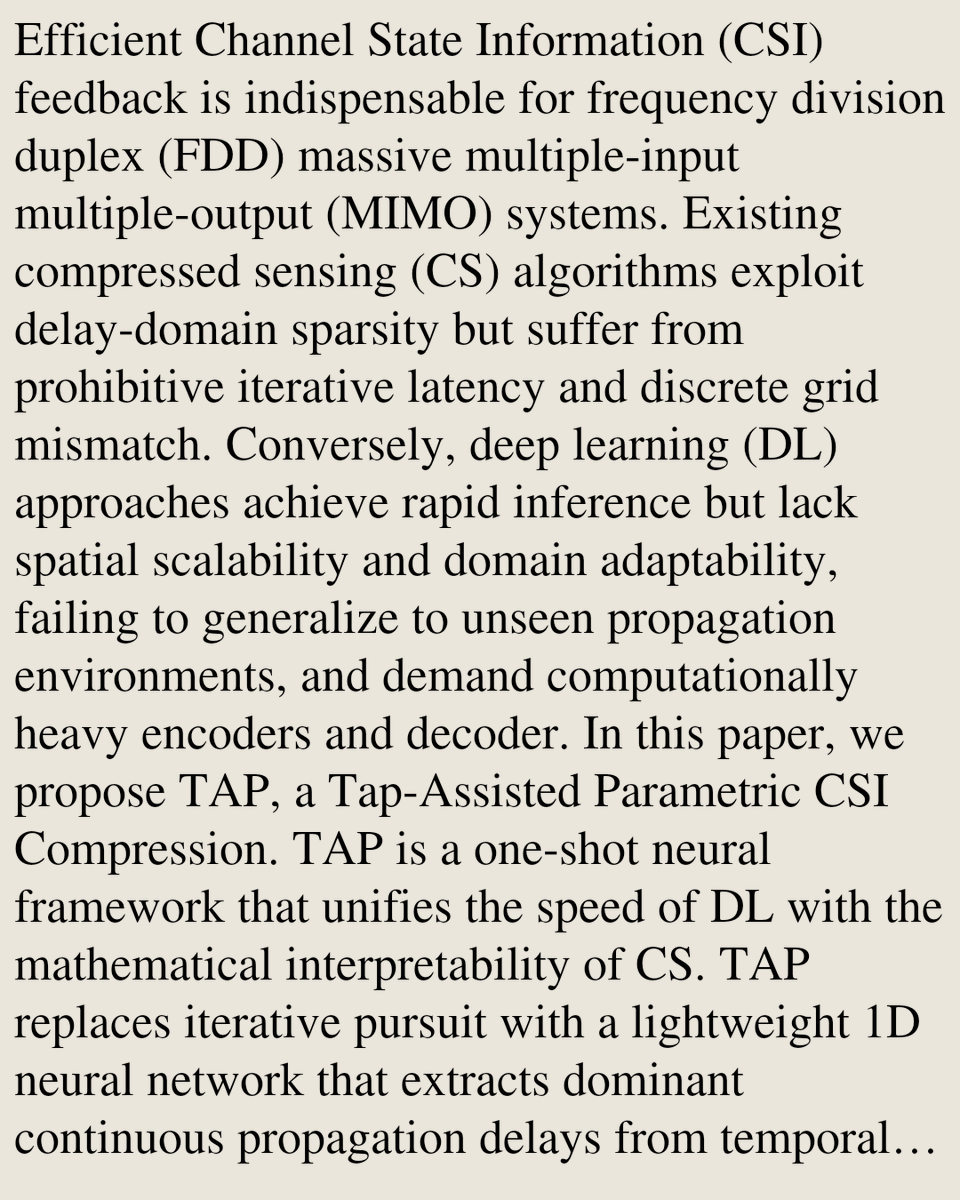 SignalPapers's tweet photo. Temporal Channel Estimation for Generalized CSI Feedback

Minwoo Kim, Hyeonsu Lyu, Sehyun Ryu, Sojeong Park, Hyun Jong Yang
https://t.co/dmCW9rdJA9 [𝚎𝚎𝚜𝚜.𝚂𝙿] https://t.co/CJvAxkiMVo