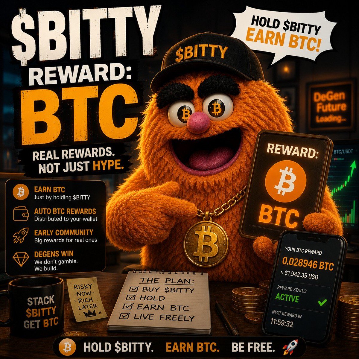 Bittybsc's tweet photo. GM to everyone who accumulates BTC rewards https://t.co/hjrrQPxa2I