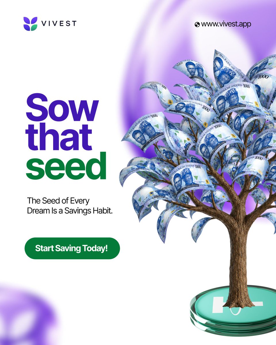 vivestapp's tweet photo. Plant that seed today. 🌱

The seed of every dream is a savings habit.

Whether it’s a new home, a business, a dream trip, or simply financial freedom  it all starts with putting something aside today.

What are you saving for? https://t.co/TBUDmcTFxV