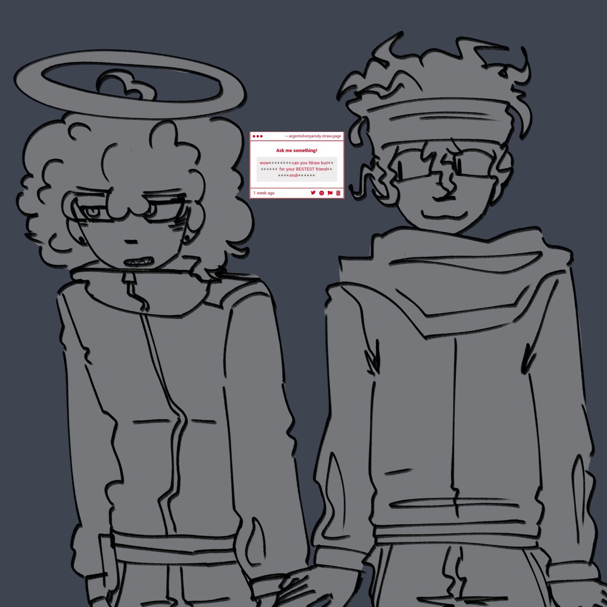 argents1lver's tweet photo. // ash and kuri SPECIFICALLY from triffle bc I never drew them together #vsimpostor #triffle #trifflemod https://t.co/8jM1hGSWWZ