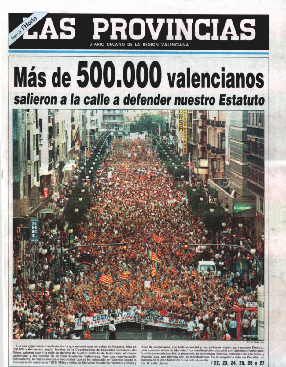 Sentandreu's tweet photo. Juny 1997-2027
 XXX Aniversari de la manifestació front a la creació de l'Academia Valenciana de la Lengua @AVLoficial 
#StopCatalanisme #StopCatalanismo https://t.co/KIkShFd813