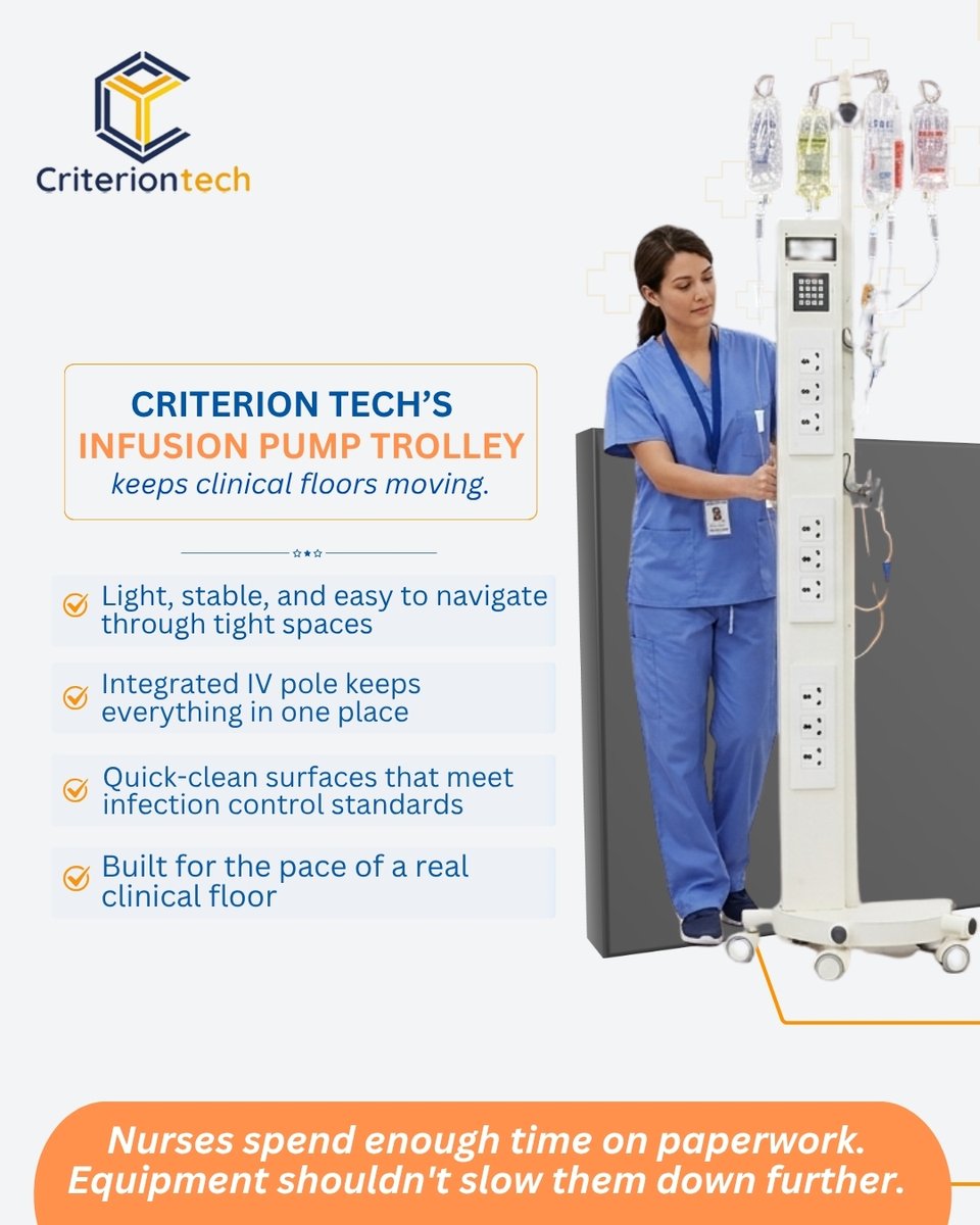 criterion_tech's tweet photo. Less equipment friction. More time with patients.
.
#ClinicalWorkflow #IVManagement #NursingEfficiency #Criteria4Technology #CriterionTech https://t.co/FbQokQmSjJ