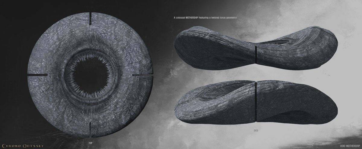 ChronoOdyssey's tweet photo. A shape too vast to ignore. A closer look at the Void Mothership. https://t.co/GyglSsSElw