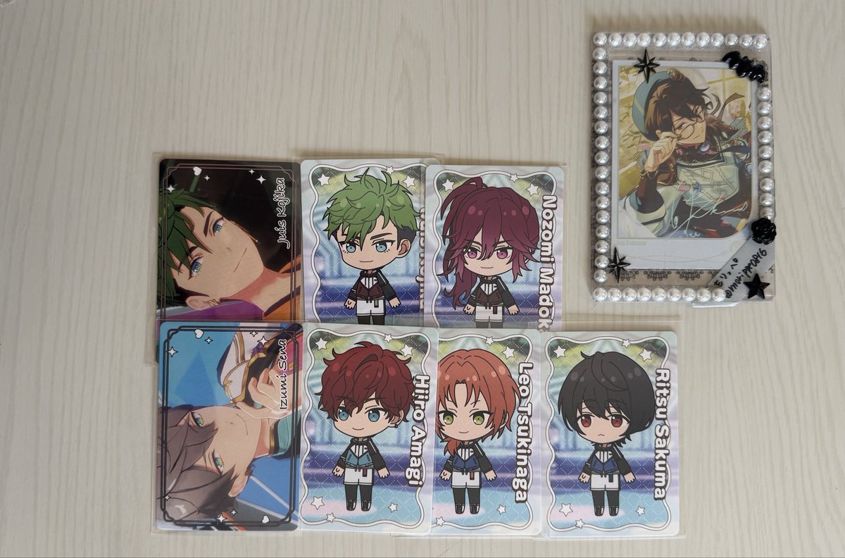 morippe0816's tweet photo. 【交換】 あんスタ チップス カード

譲:ジュイス 望見 泉 一彩 レオ 凛月 HiMERU こはく 千秋 鉄虎 ユメ 晃牙 巽 藍良 維吹 弓弦 奏汰 ライカ 翠 真 宗 敬人 颯馬

求:零 舞珠 アドニス

1枚目は同種の舞珠（SD1最優先）
または零のみ
↓ https://t.co/E31xSmJJfQ