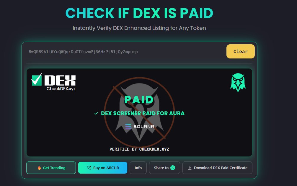 solaura_dev's tweet photo. DEX PAID

tg: https://t.co/Aj6yidlrKg

CA: 8wQR89A1iWYuQWQqrDsCTfszmPj36HzPt51jQyZmpump

https://t.co/7n0dTC8klg

#PUMPFUN #DEX #DEXSCREENER #SOLANA https://t.co/1vrrsDHYIw