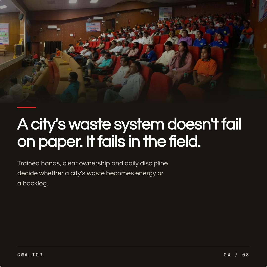BioSarthi's tweet photo. Waste isn't the problem. Mixed waste is.

Honoured that our Co-founder Vinay Tiwari was invited by Nagar Nigam Gwalior to speak on Waste to Energy &amp; Wealth under #SwachhBharatMission.

Together, let's build landfill-free, energy-rich cities. ♻️⚡
#WasteToWealth #BioCNG #BioSarthi https://t.co/wpDIS25uwY