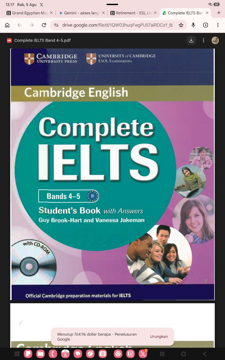 itravenn's tweet photo. nemu e-book ini di gdrive, adaa yang mau gaaa?? free kok. ini buku complete IELTS band 5-7 udah + audioo. yangg mauuu reply yaaw nanti aku tag:3 #studytwt #langtwt https://t.co/82xZPFKECK