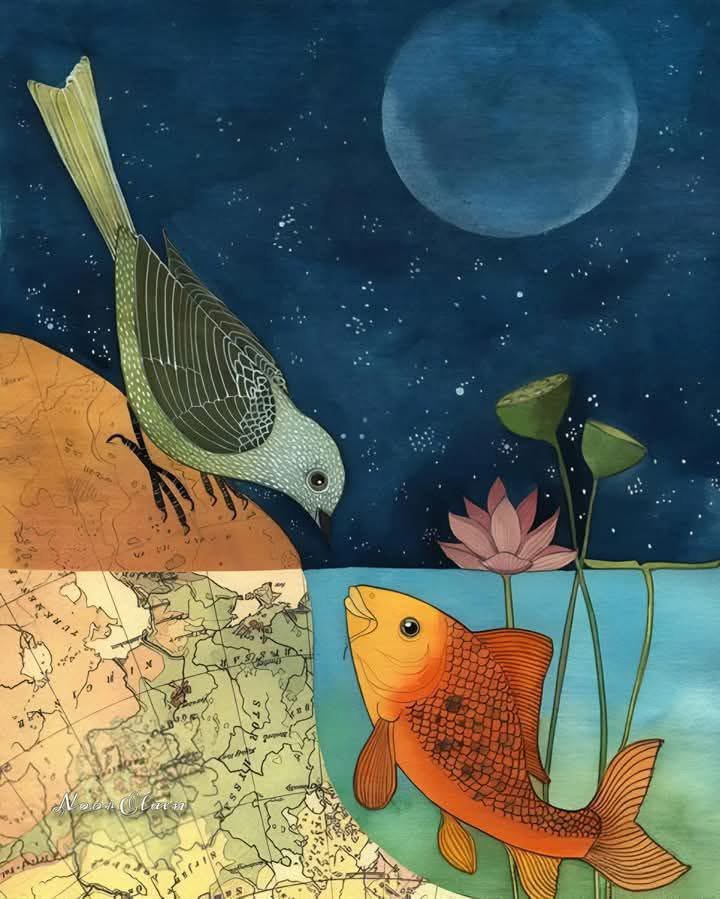 claudiolafarque's tweet photo. Se um pássaro se apaixonar por um peixe, onde eles vão viver?
Algumas conexões são belas, mas a beleza sozinha não resolve a realidade. O pássaro pertence ao céu, e o peixe pertence à água. https://t.co/vlSiqBFvHg