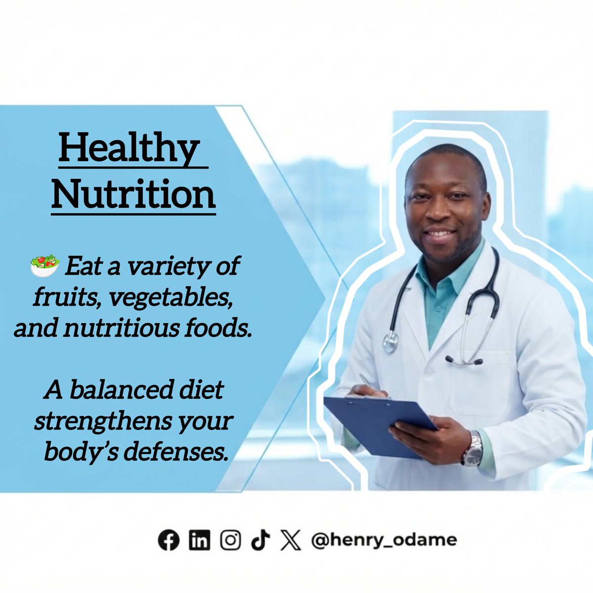 odame_henry's tweet photo. Healthy Nutrition

🥗 Eat a variety of fruits, vegetables, and nutritious foods.

A balanced diet strengthens your body’s defenses. https://t.co/COaeepCXCR