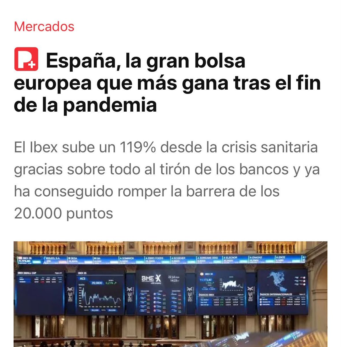 felixbolanosg's tweet photo. ✅ Récord de empleo.

✅ Récord de turismo.

✅ El Ibex bate todos sus registros y supera los 20.000 puntos.

Tercer dato consecutivo incontestable.

España se sale. 

Mucho ruido, mucho catastrofismo… pero los datos no acompañan a los agoreros.

🇪🇸 🚀 https://t.co/10zaXrOzVf