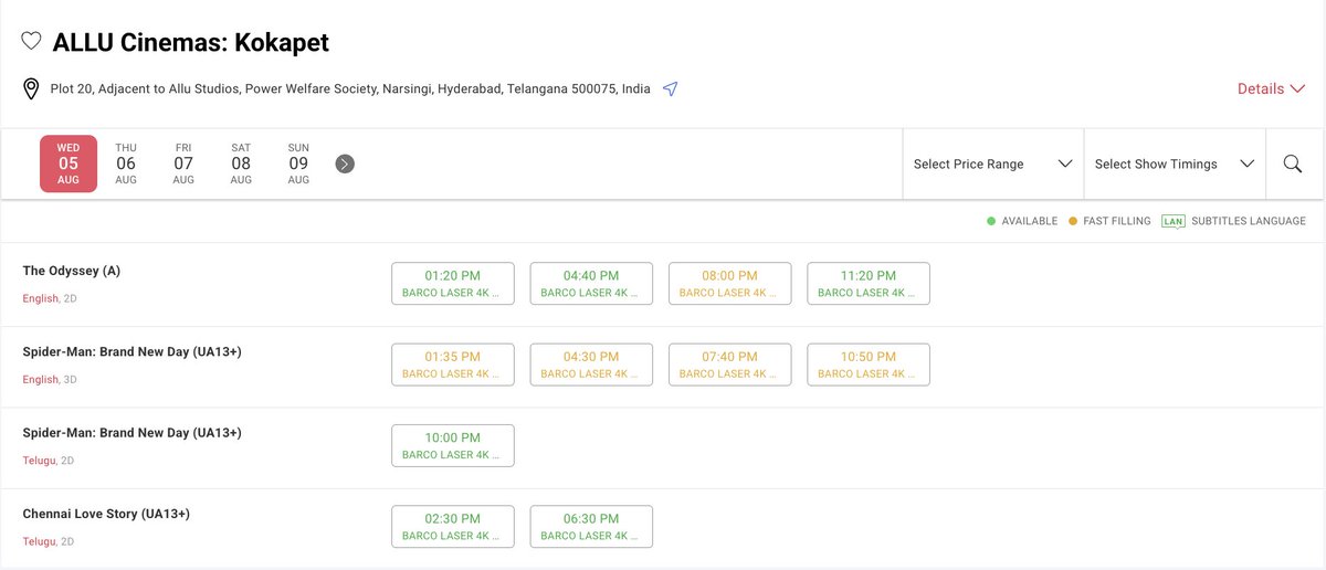 rohith514's tweet photo. They've unlisted Dolby shows today on BMS as of now! https://t.co/Kx86B6ysP9