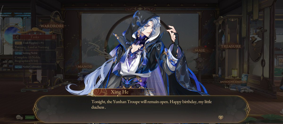 ArkediaSky's tweet photo. For a game that immediately accuses us as a murderer after a few days spawning in the academy, the birthday greeting is so cute https://t.co/d6eTJhfduq