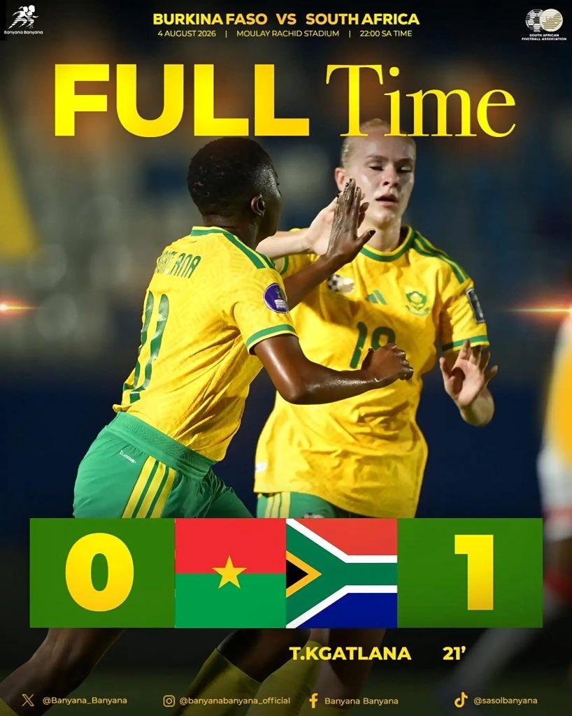 SABC_2's tweet photo. Congratulations @Banyana_Banyana for qualifying for the Quarterfinals of the #WAFCON2026 following their 1-0 over Burkina Faso π₯Ίππ½
Re Banyana Kaofela!
#TotalEnergiesWAFCON2026 #SABCSport #SABC2 #SABC3 https://t.co/vacWkdMjmR