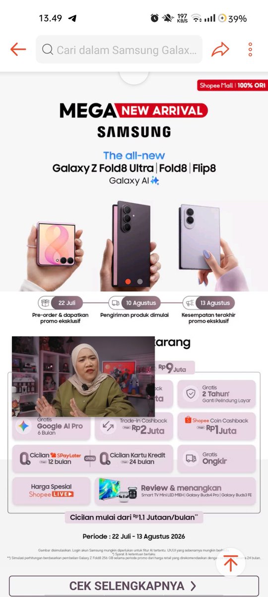 fisipt's tweet photo. @ShopeeID min lirik aku dong 🥹🧡

Nikmatin konten di #GalaxyZFold8 jadi lebih seru dengan rasio main screen 4:3 #FoldTheDoubt #ThisIsGalaxyZFold8xShopee https://t.co/1qFuczi8sh