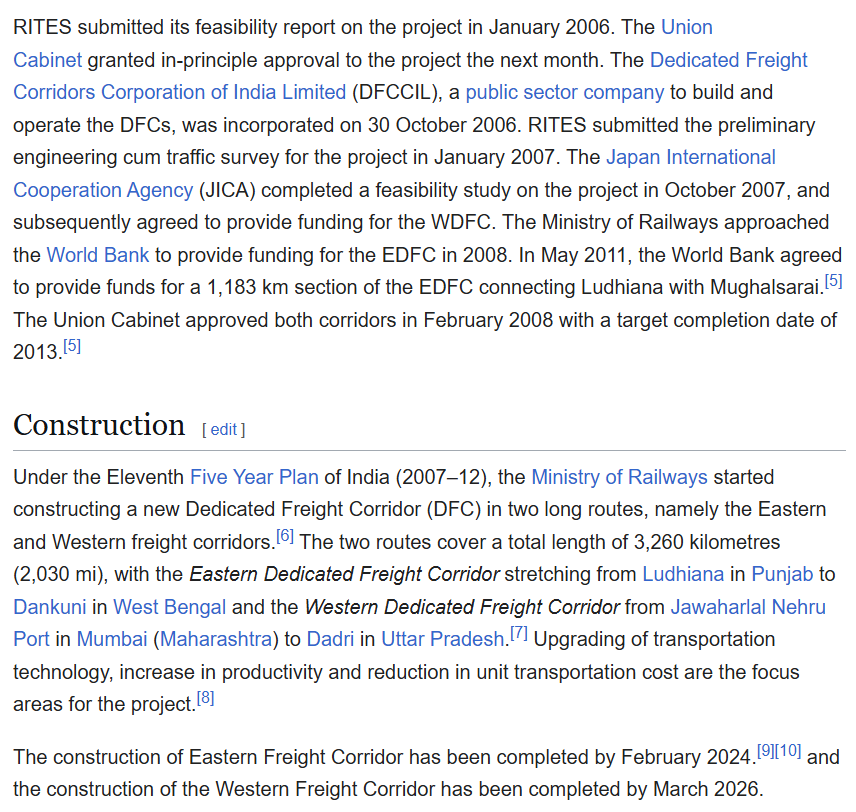 MrProfesso15494's tweet photo. @rishibagree Dedicated Freight corridor. Idea was Conceptualized in 2001, Approved in 2008 And started work in 2012 with Fundings from World Bank...

Stop Taking credit for Congress era Decisions, dear AndhaBhakts... https://t.co/RqaQ0UQVTS