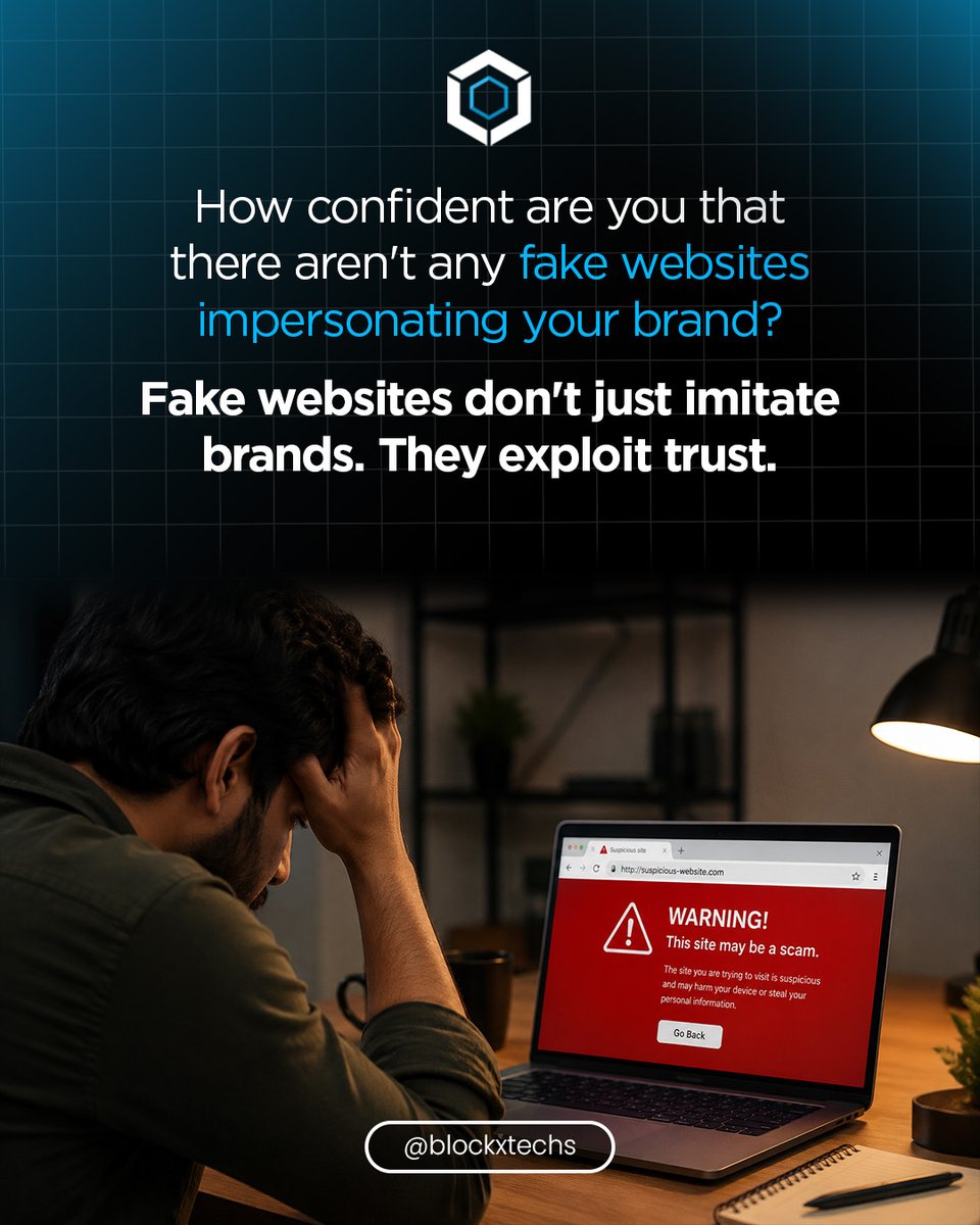 blockxtechs's tweet photo. Fraudulent websites are designed to resemble legitimate businesses, making it difficult for users to identify scams. These sites can collect sensitive information, spread malware, and damage brand reputation. Recognizing and removing fake websites is essential for maintaining customer trust and online safety.

#BlockX #antipiracypartner #antipiracy #FakeWebsites #ContentProtection #CyberSecurity