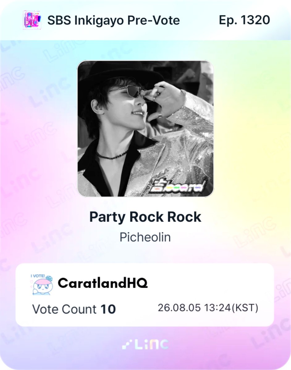 CaratLandHQ's tweet photo. 🗳 𝗗-𝟮 [𝗟𝗜𝗡𝗖 - 𝗜𝗻𝗸𝗶𝗴𝗮𝘆𝗼 𝗣𝗿𝗲-𝗩𝗼𝘁𝗶𝗻𝗴]

Carats and Dinonaras, cast your votes in Linc app in the ongoing inkigayo pre-voting for “놀아보세 (prod. Hitchhiker) / Party Rock Rock”

🗓️ - until 08.07, 23:59 KST
🔗 - https://t.co/bUfQr6KW56
🎯 - Top 1
🗳️ 10 votes (300 fp) per account per day (1 vote = 30 fan points)

#피철인 #Picheolin #DINO #디노 #吉BOARD
#SEVENTEEN #세븐틴 @pledis_17