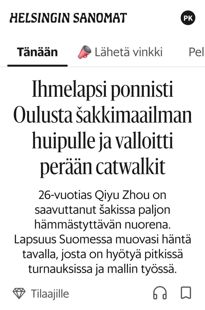 Petri2020's tweet photo. Näin Hesari perusteli v 2025 STT:n uutisista luopumista:
 "Haluamme tarjota lukijoille omaehtoista, muusta mediamaisemasta erottuvaa journalismia."

Keskiviikon HS-etusivun perusteella sanoisin, että muutos uutislehdestä featuremediaksi on onnistunut hyvin. https://t.co/dRs54RDpCu