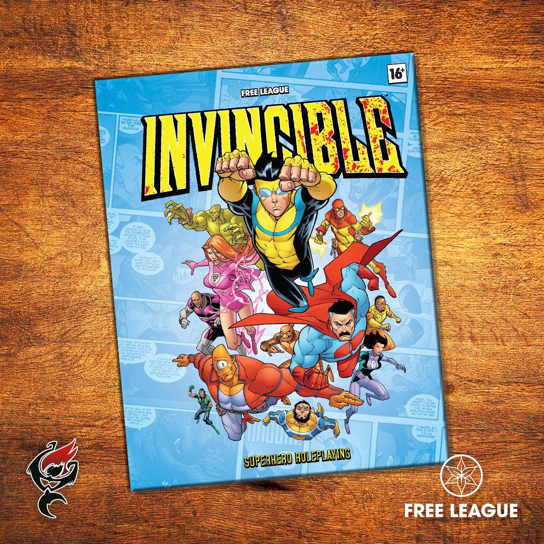 MonkeysWithFire's tweet photo. INVINCIBLE – SUPERHERO ROLEPLAYING CORE RULEBOOK || FIRST LOOK ⚡
The Core Rulebook from @FreeLeaguePub gives you everything you need to build unforgettable superhero campaigns inspired by the comics and the hit animated series. #monkeyswithfire #ttrpg #freeleague #invincible https://t.co/StOZTeOU7o