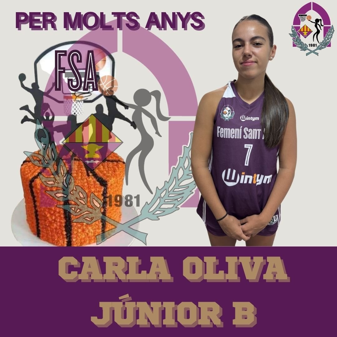 FemSantAdria's tweet photo. 🎂💜 𝐀𝐍𝐈𝐕𝐄𝐑𝐒𝐀𝐑𝐈𝐒 𝐋𝐈𝐋𝐄𝐒 💜🎂

Avui és un dia especial per a la Carla, jugadora del #JrBFSA . És el seu primer cumple Lila i segur que li farà molta il·lusió la felicitació 🎉. Desitgem que ho gaudeixis molt. Per molts anys Carla! 

#ForçaLiles 💜 https://t.co/IYj661nNrl