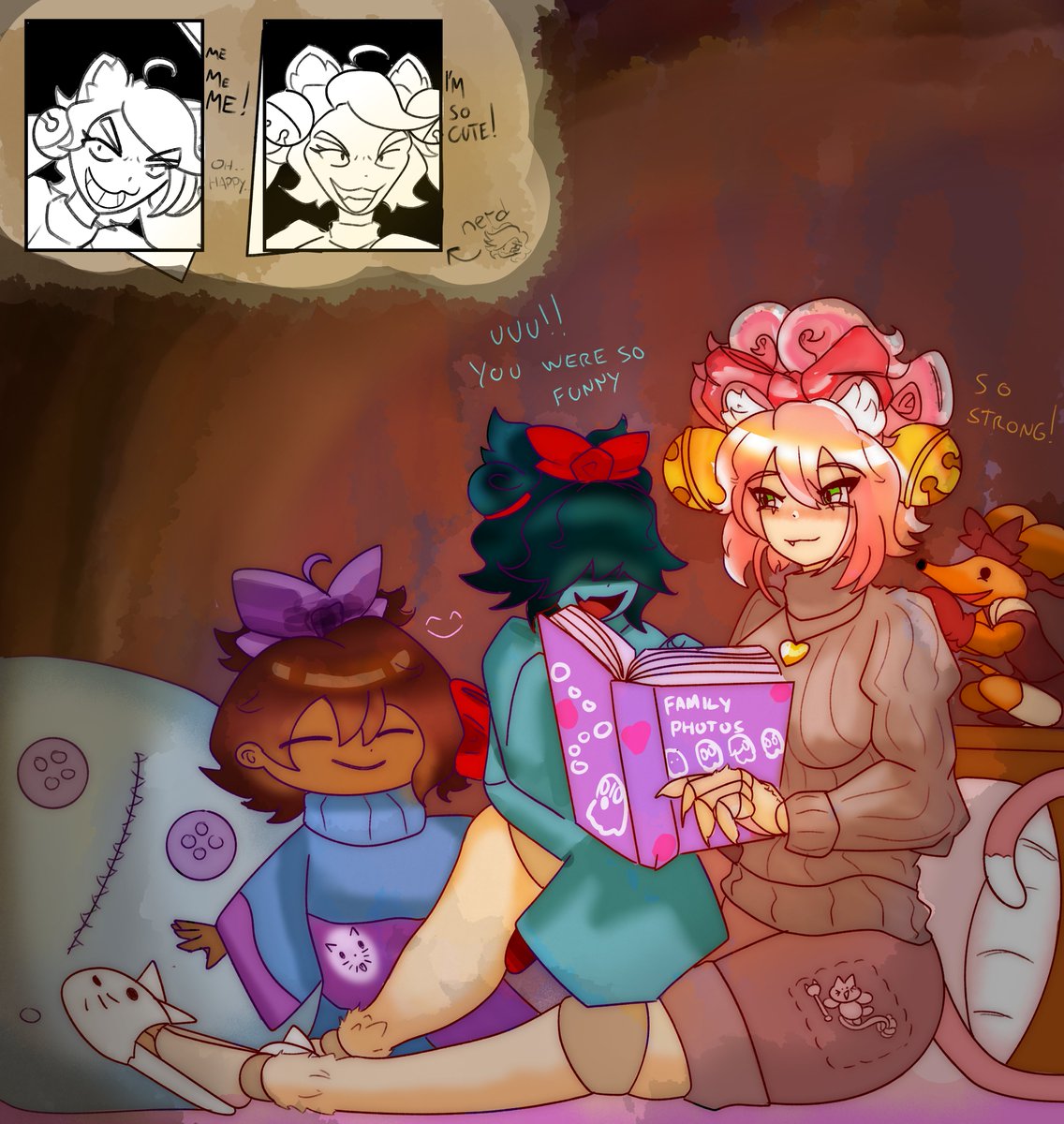 Novaaartdr's tweet photo. mewmew every day day 5: cinnamonroll hair and cozy clothes #undertale #deltarune #madmewmew #pink #frisk #aqua #orange https://t.co/7cqwy2vKdE