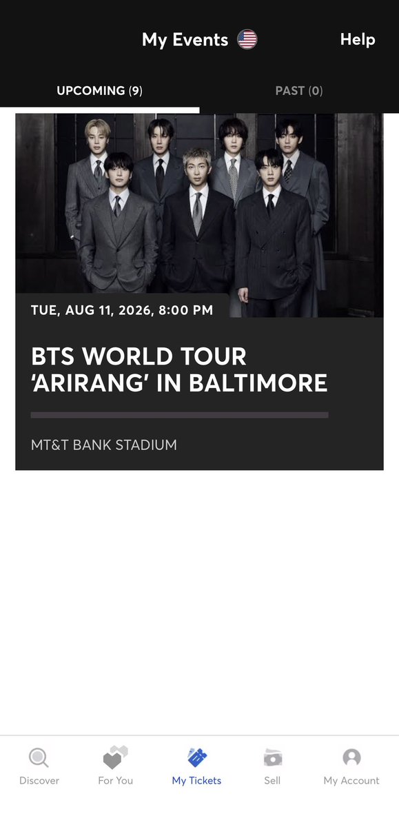 Stef56885's tweet photo. Hey Army! I'm selling x3 BTS World Tour ‘Arirang’ in Baltimore tickets happening on Tue, Aug 11, at MT&amp;T Bank Stadium in Baltimore, MD, USA.

🎫Sec 105
for Face Value ( Price is negotiable)
I’ll show you screen recording proof of my tickets. 
Please DM if interested!
#BTS https://t.co/WTzDdsbgTz