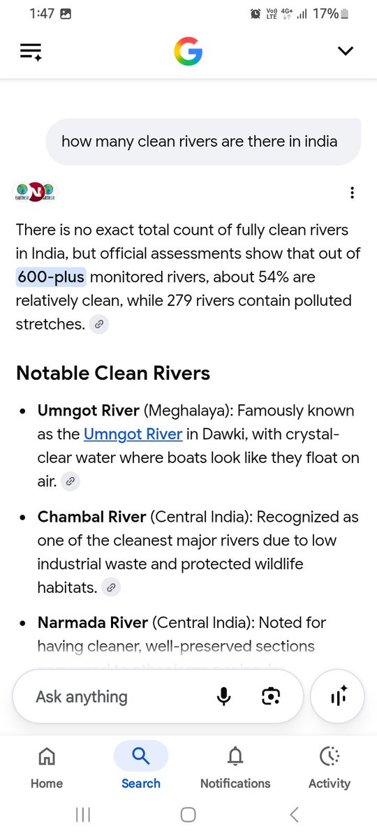 Aryav418's tweet photo. @dxrcov @Babayaga710 @______punished We have got more than 600 plus clean rivers which 54% of our country while USA got 50% Clean Rivers.Get educated Pigger. https://t.co/N3zv8EFJlM