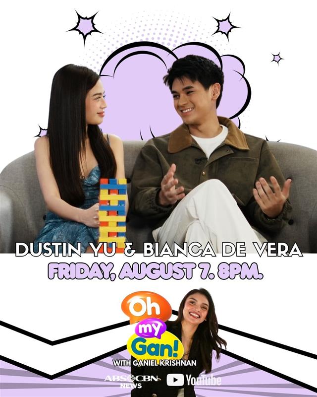 ABSCBNNews's tweet photo. ANONG FUTURE ANG NAKIKITA NG DUSBIA? 💛
 
Sinagot nina Dustin Yu at Bianca de Vera kung anong klaseng future ang nakikita nila kasama ang isa’t isa.
 
Panoorin ang buong kuwentuhan kasama si Ganiel Krishnan sa bagong episode ng “Oh My Gan!” ngayong Biyernes, August 7, 8 PM sa ABS-CBN News YouTube channel.