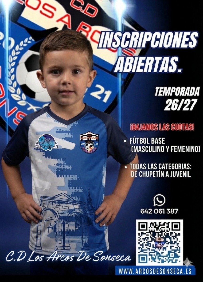 c_sonseca58550's tweet photo. 💙 ¡Atención familias de Sonseca! Abrimos inscripciones para Chupetines (2021-22) y Prebenjamines (2019-20).

⚽️ Cero competición, pura diversión.
💰 Desde solo 160€/año (¡equipación incluida, sin matrícula ni anticipos!).

¡Estrenamos instalaciones! Únete a la #MareaAzul 🌊👇
#CDLosArcos #Sonseca