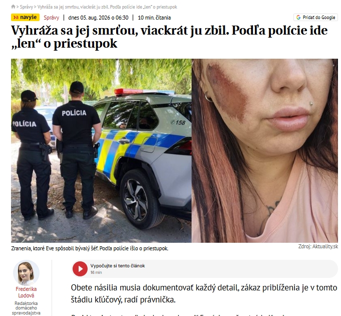 PaloMacko's tweet photo. To si majú občania zakladať ozbrojené milície a chrániť sa sami? Cynizmus a fašizácia prokuratúry a polície rýchlo napredujú. 

Pozn.: Extrémistický provládny prokurátor z Pezinka mi do uznesenia napísal, že pokiaľ útočník nenapísal presne moje meno a priezvisko, vojenskú hodnosť a tituly, tak nie je možné skutok posúdiť ako trestný čin alebo priestupok. Keď agresívny magor doslova zmaľuje ženu, tak je to len priestupok... Keby tak niekto zmastil toho policajta alebo prokurátora, to by bolo cirkusu, aj vrtuľníky by lietali aj kukláči hádzali ohlušujúce granáty.